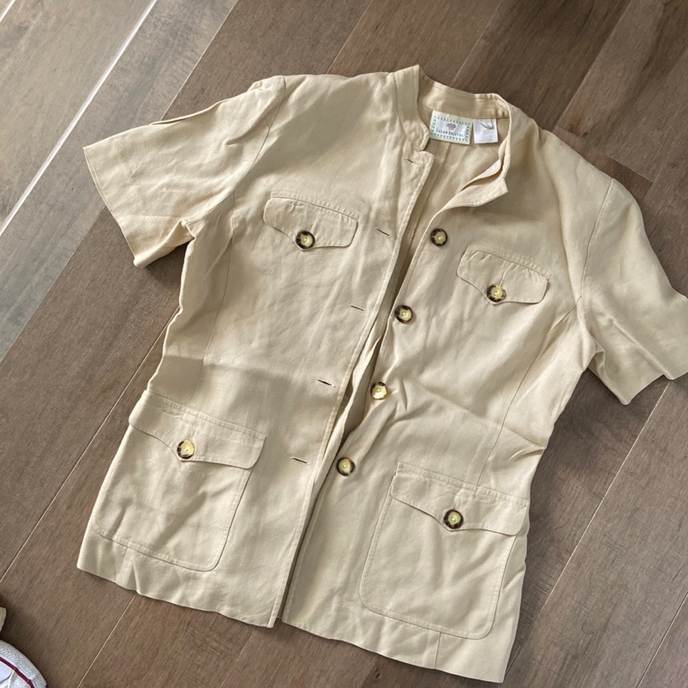 Susan Bristol set linen blend neutral size 8